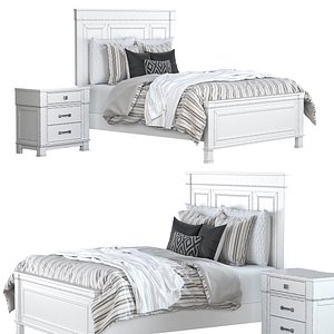 Jennily Queen Bed 3D model