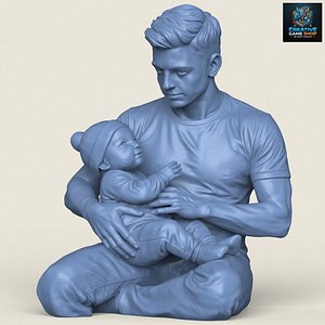 Father Son Statue Print Ready 3D Model 3D model