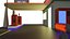 Low Poly Gas Station Scene