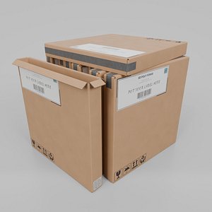 Cardboard Box R-044 - Rigged and Customizable 3D model