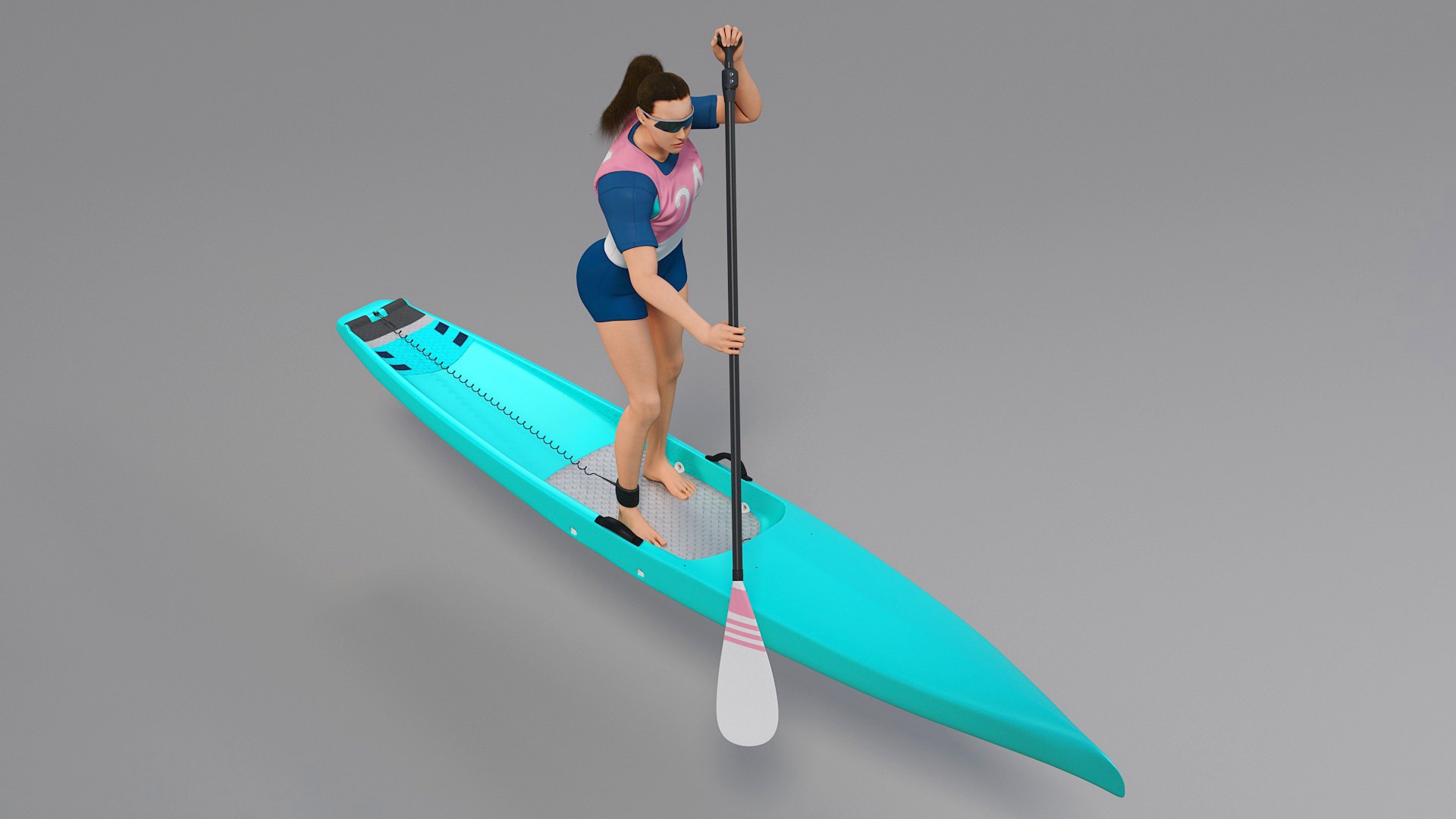 3D Female Sup Racer Animated HQ Standard License - TurboSquid 2491939