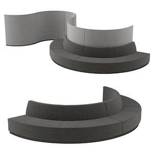 Office Curved Modular Sofa System model