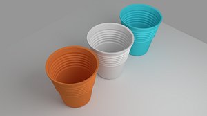 plastic cups 3d obj