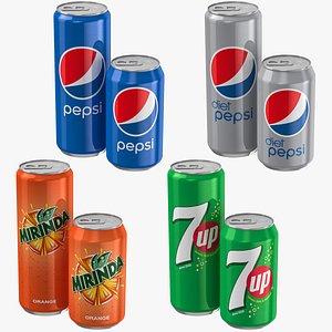 pepsi cans mirinda 7up 3D model