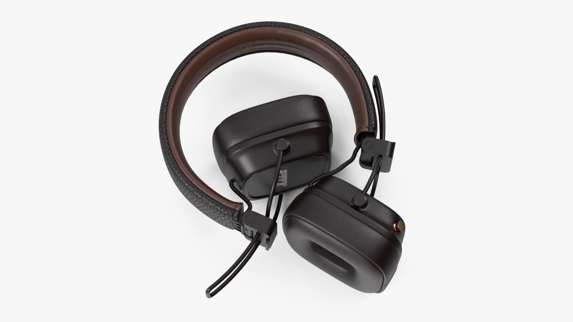 Marshall Headphones Brown Rigged 3D model preview