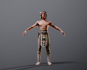 Native American Game ready 3D model