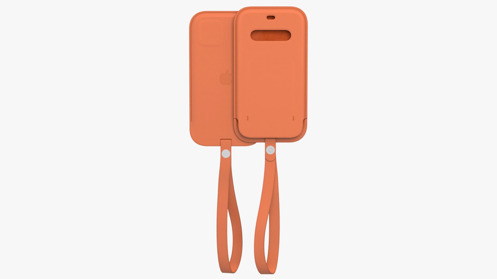 iPhone 12 Pro Max Leather Sleeve Saddle Brown 3D model preview