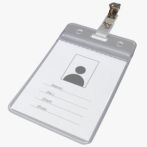 3D Vertical ID Badge Holder with Clip
