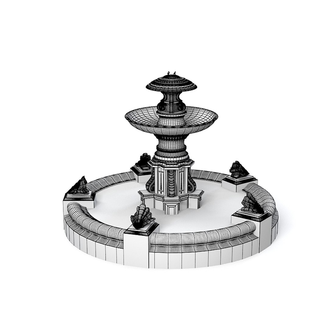 Outdoor Fountain 3d Model