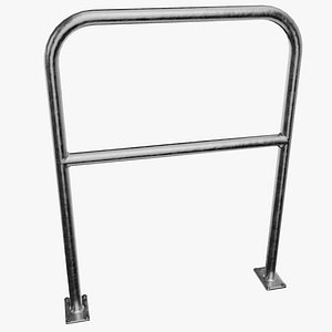 3D model Industrial fence Railing 1 meter lenght