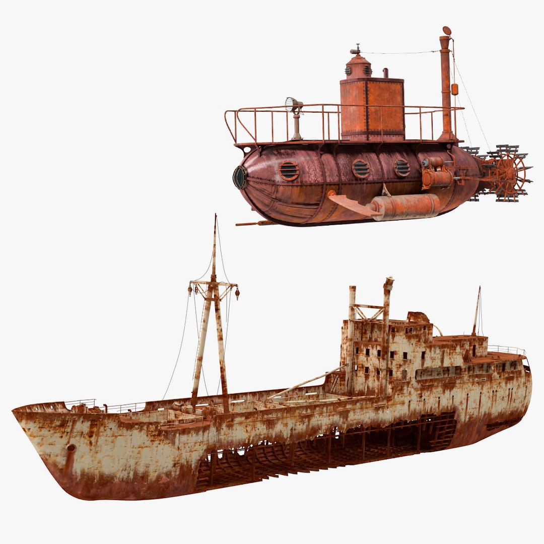 3D model Old Rusty Vessels Collection - TurboSquid 2138217