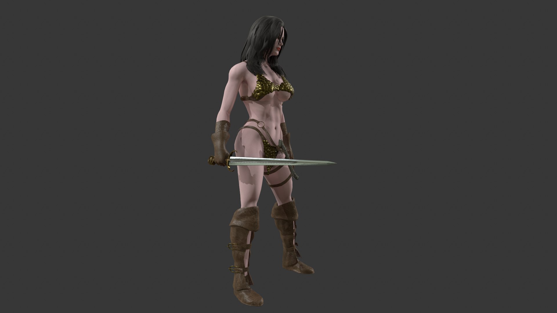 3d Female Warrior Model Turbosquid 1738230