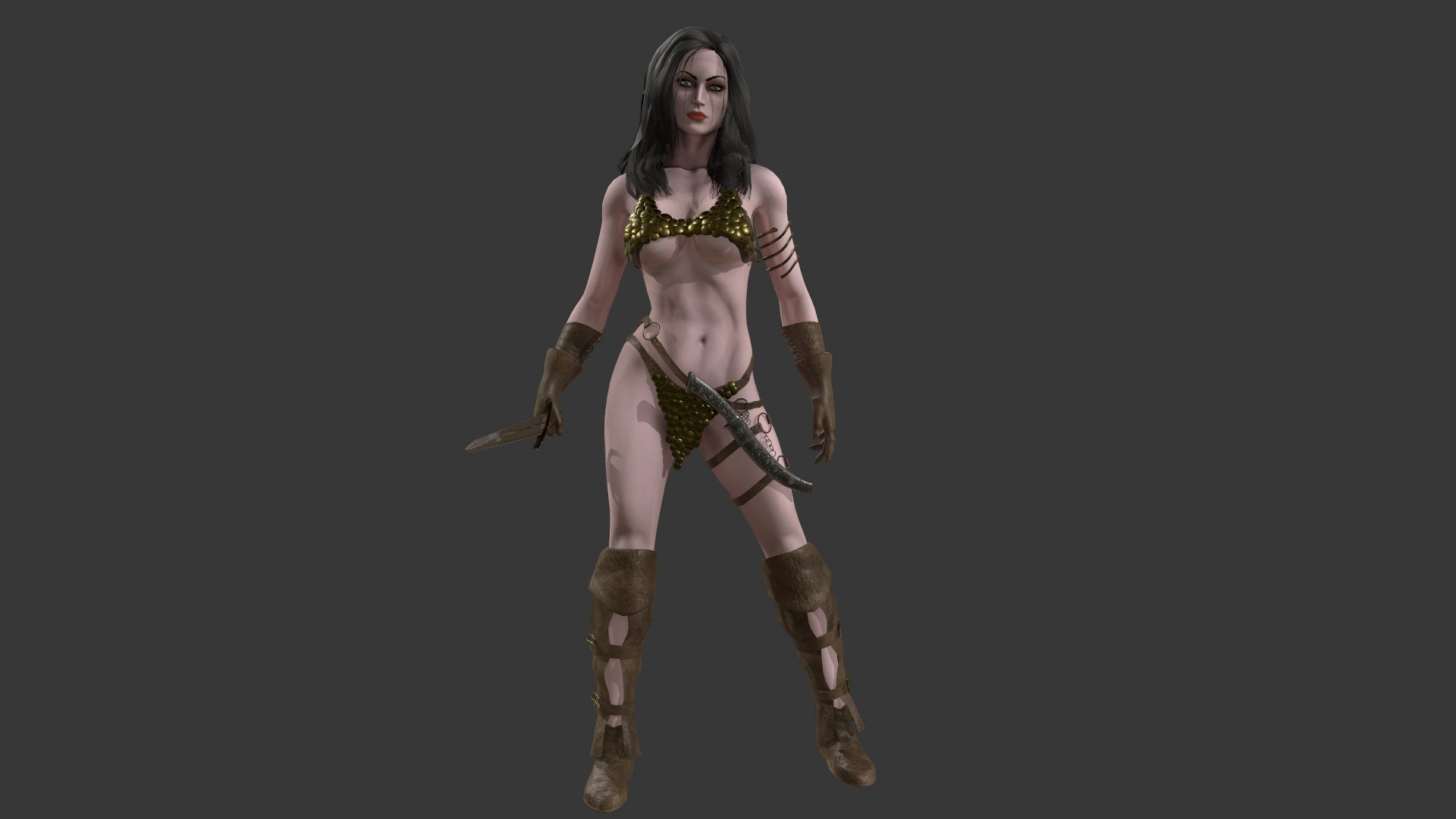 3d Female Warrior Model Turbosquid 1738230