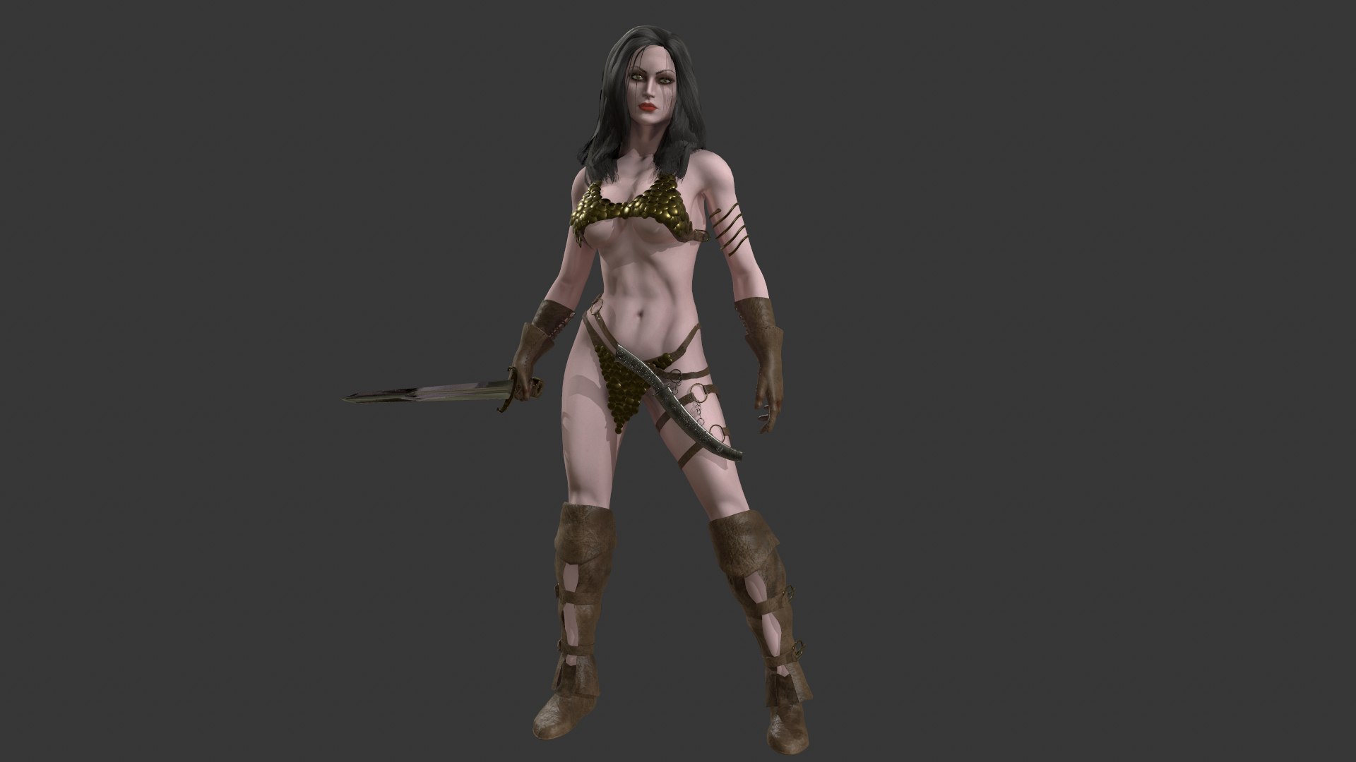 3d Female Warrior Model Turbosquid 1738230