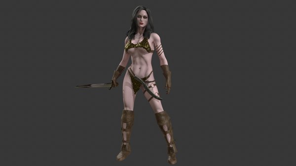 3d Female Warrior Model Turbosquid 1738230