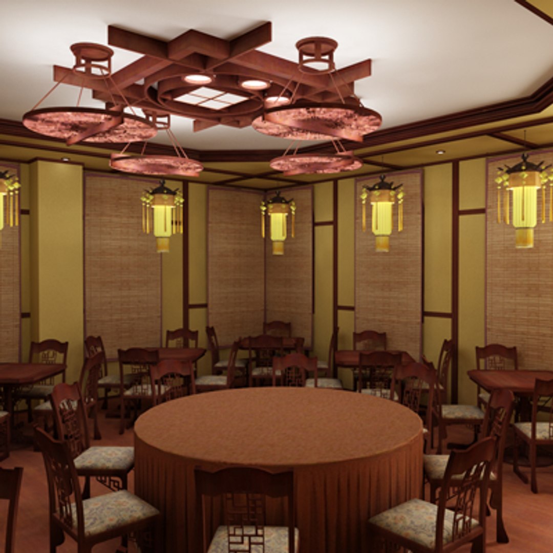 Interier Restaurant 3d Max