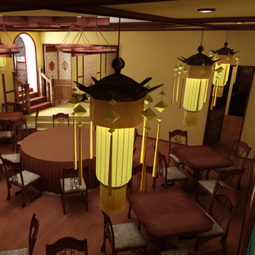 Interier Restaurant 3d Max