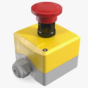 Industrial Emergency Stop Button 3D model