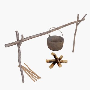 Cauldron and campfire