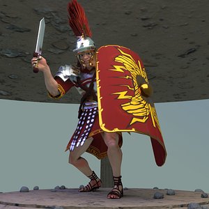 Roman Warrior Option 3D LowPolygon Modell 3D
