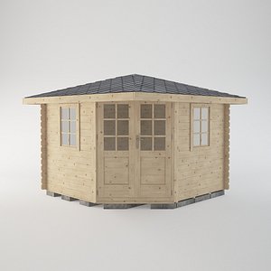 wooden shed wood 3D model