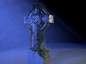 3d celtic cross ivy model
