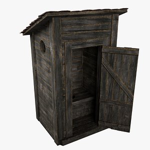 Authentic Wild West Outhouse 3D model