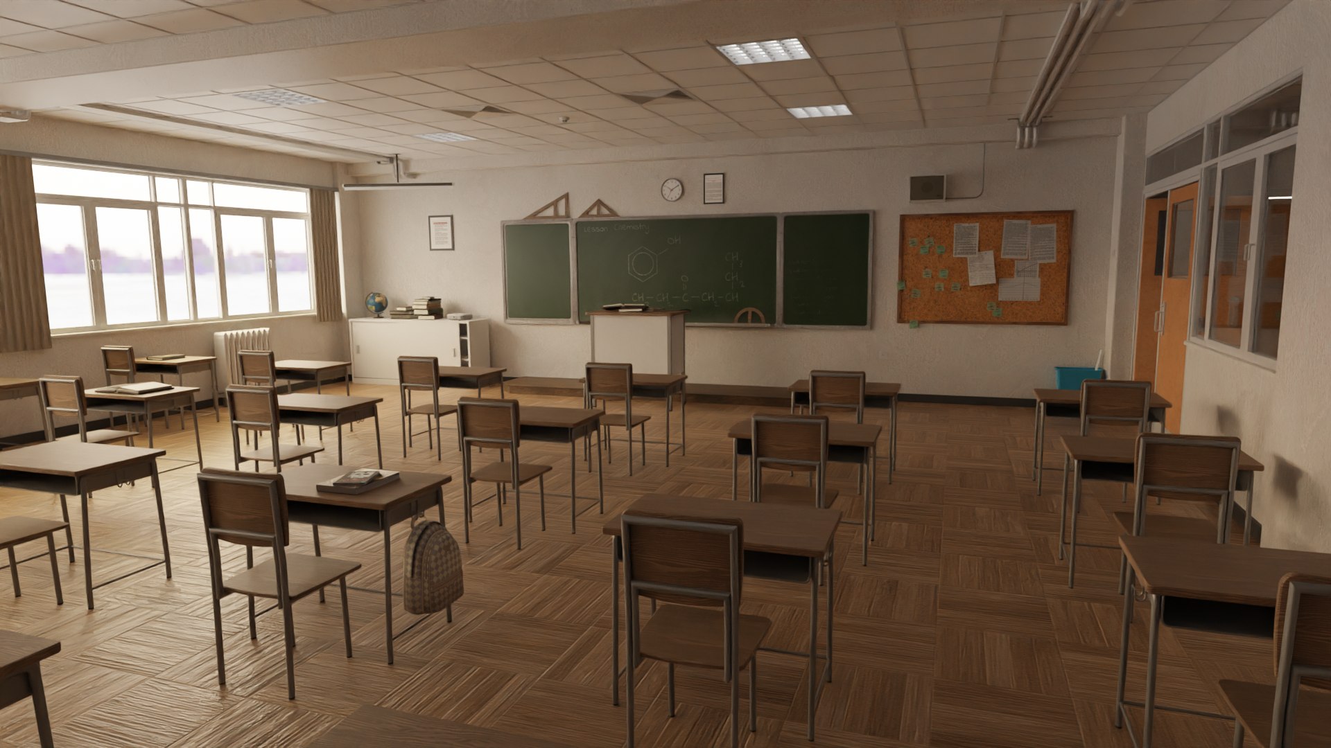 Anime Classroom, 3D Interior