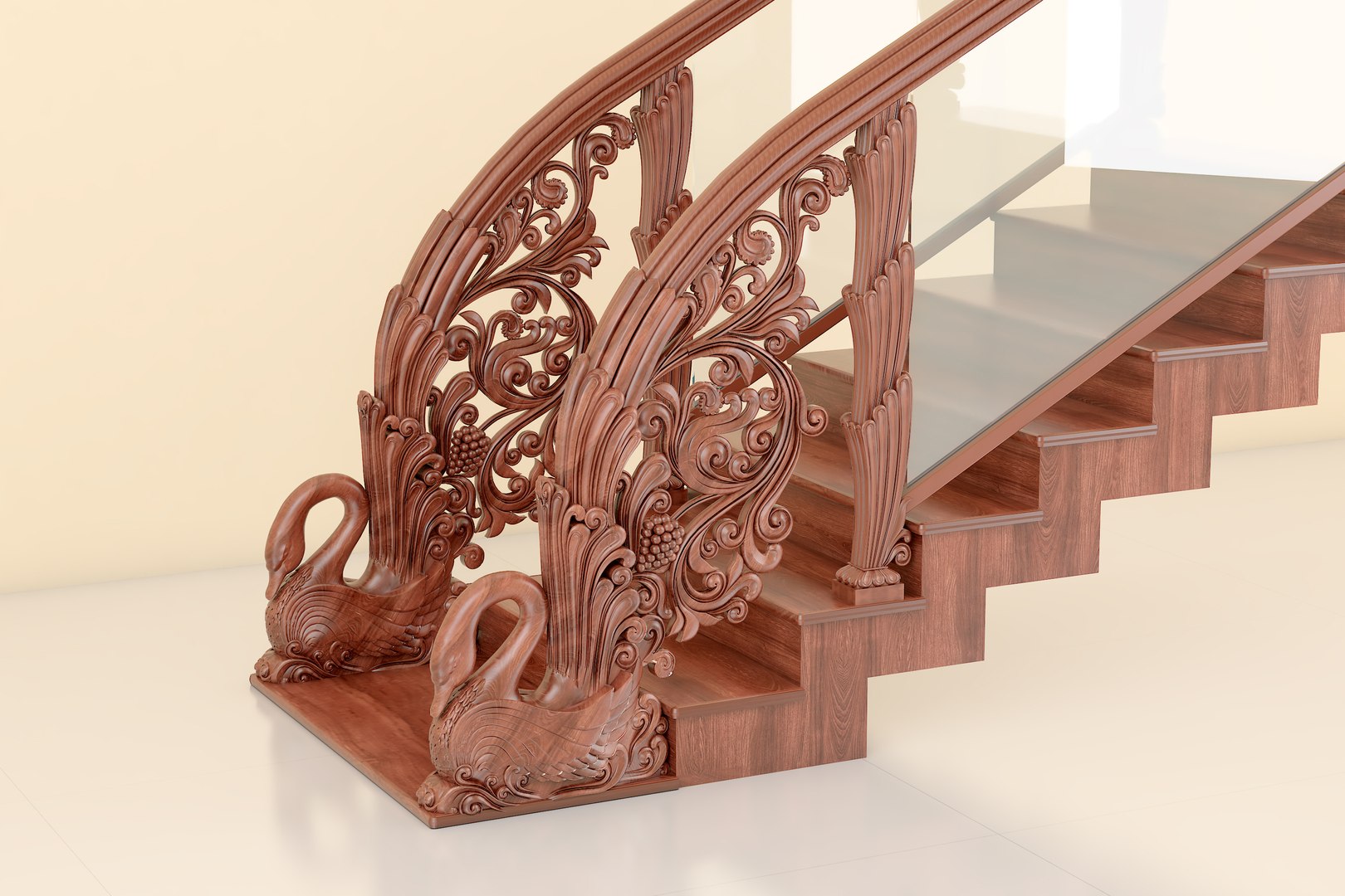3D Model Classic Wooden Stairs - TurboSquid 1550616