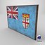 Old Picture Frame With Fiji  Flag - Game Ready PBR Low-poly