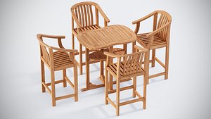 Club Bar Chairs and crescent bar table