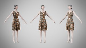 Dress 36 Abstract Organic Mosaic 3D model