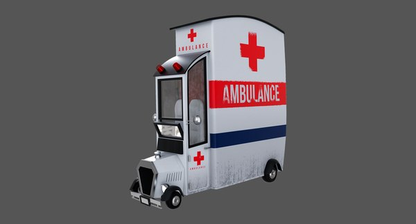 3D ambulance cartoon car model - TurboSquid 1410579