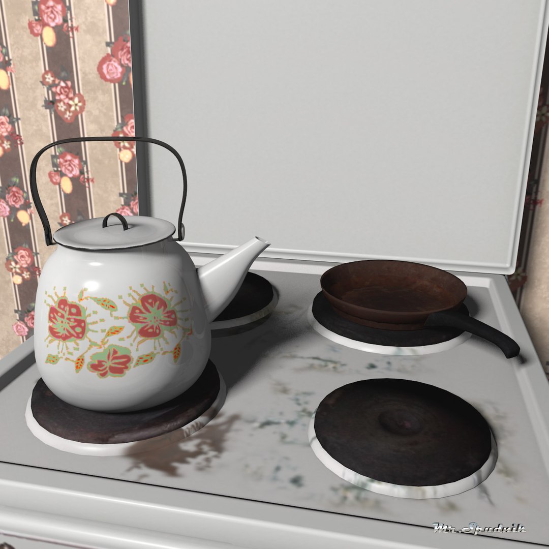 3d Furniture Stove Refrigerator Model