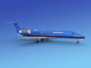 embraer erj 3d model