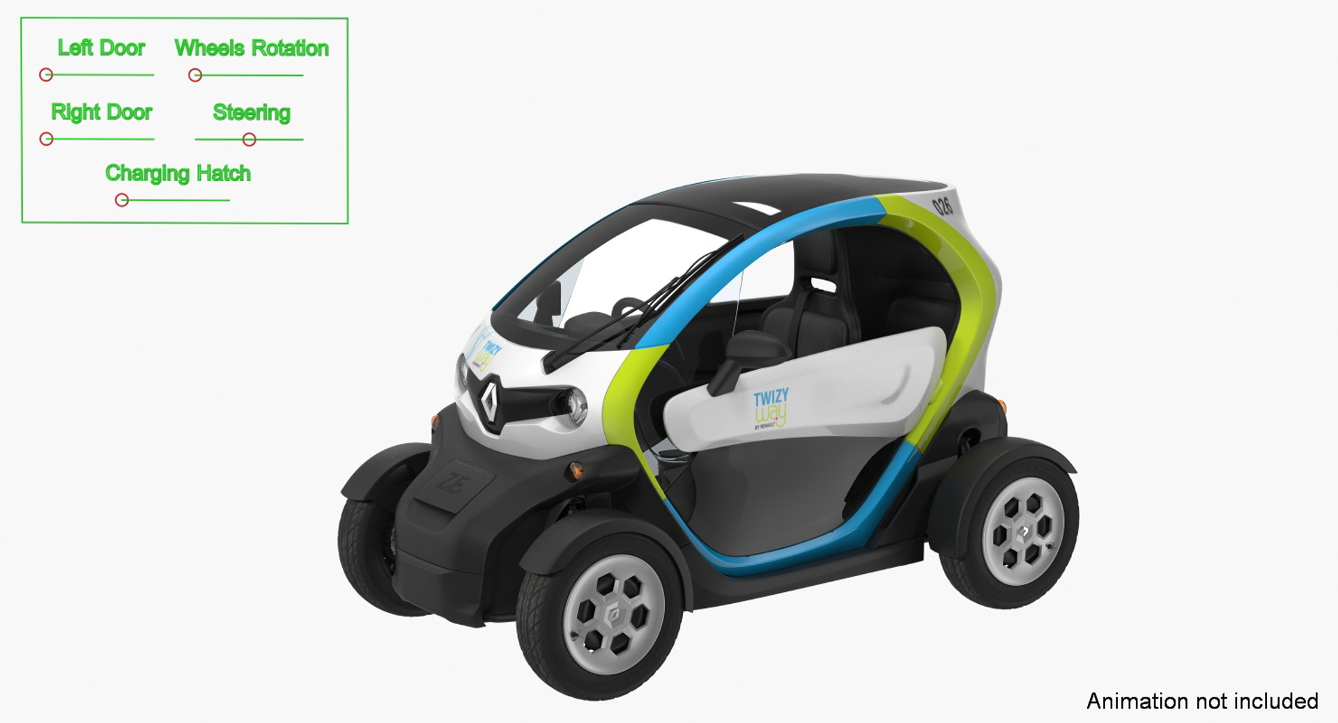 3D Renault Twizy 2018 Rigged TurboSquid 1337488