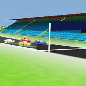 cartoon race track 3D model