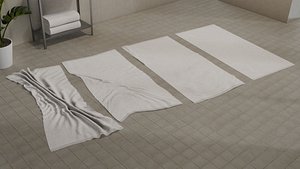 Laying bath towel set LODs model