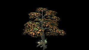 obj tall white oak tree