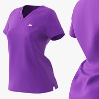 FIGS Catarina One Pocket Scrub Top Purple