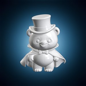 3D model Chibi Panda Magician 3D Print Model