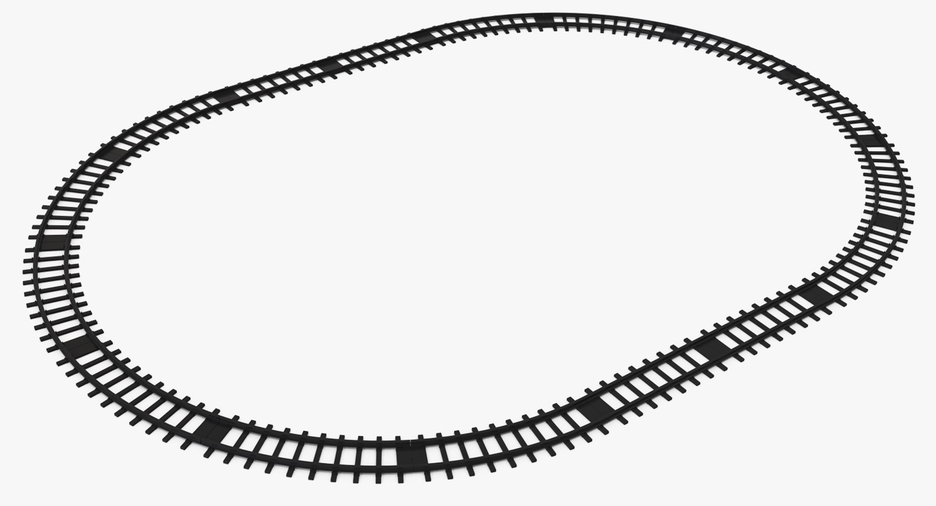 Toy Rail Track 3D Model 3D model preview