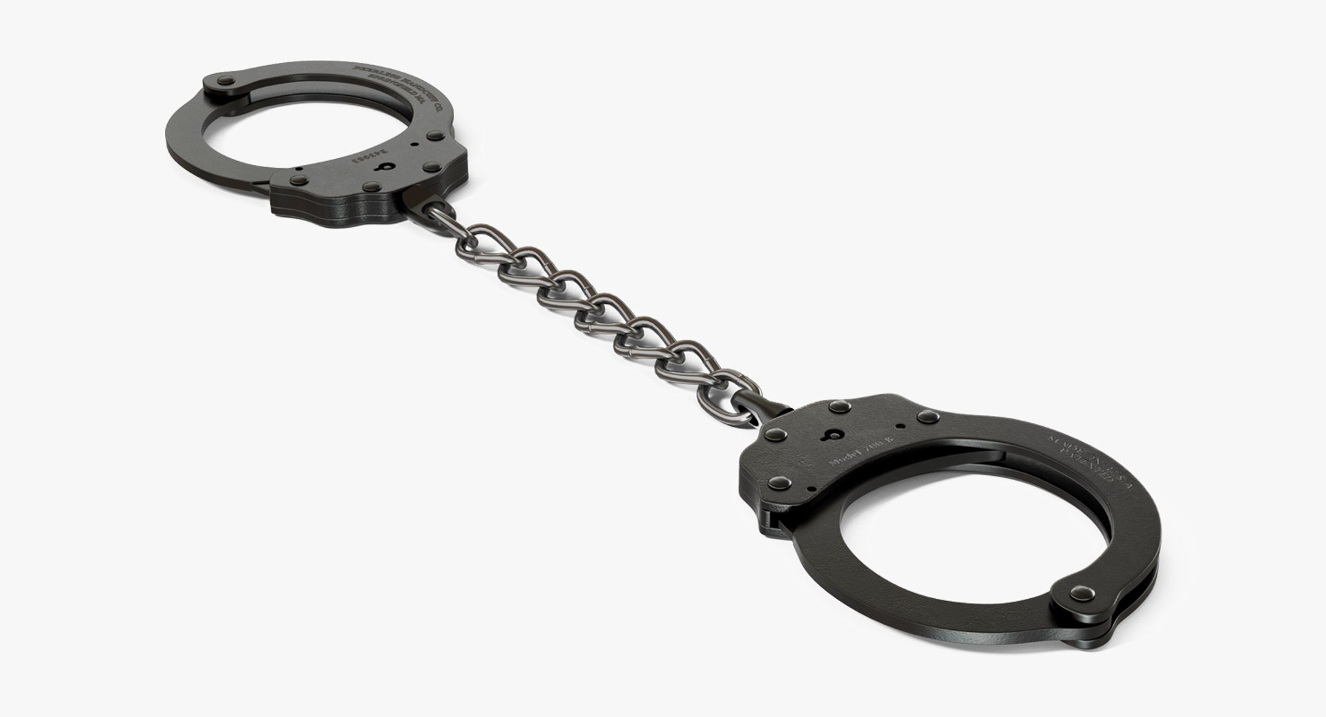 Standard Chain Handcuffs Black Metal 3D Model 3D model preview