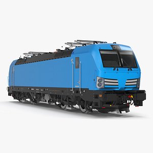 Blue Modern Locomotive Rigged