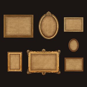 3D Antique Picture Frames - PBR Game Ready