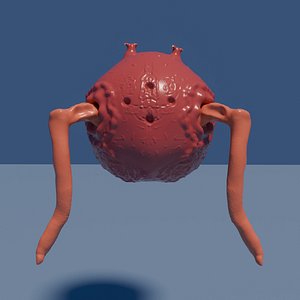 3D A round ugly virus or microorganism
