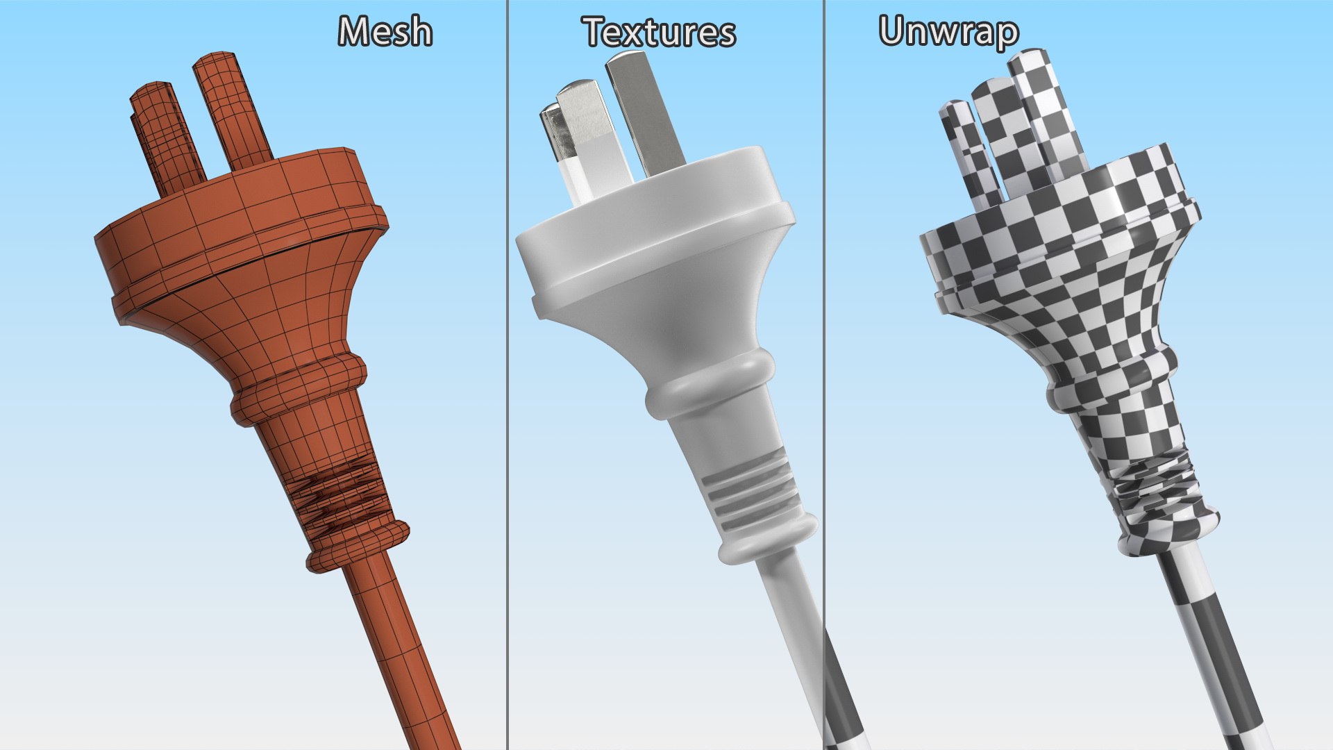 3D model China Electric Plug Type I White TurboSquid 2042299