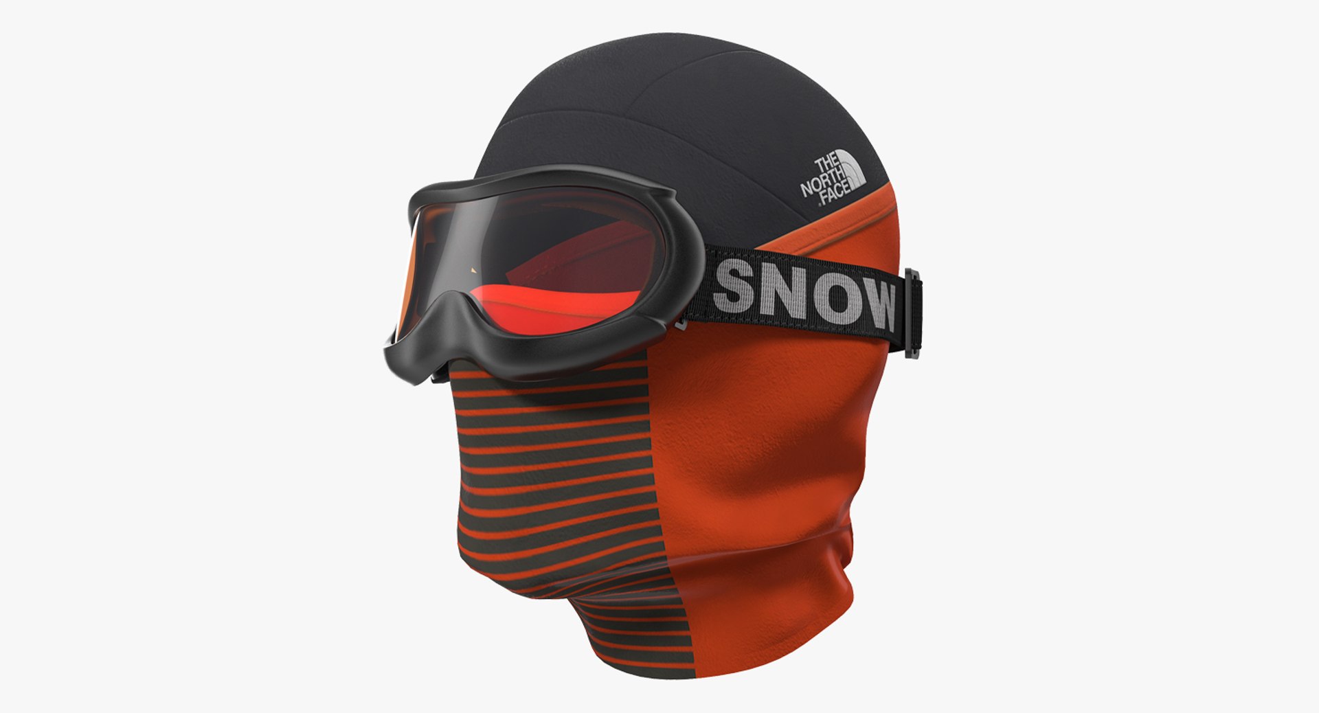 Balaclava Ski Face Mask with Goggles 3D Model preview