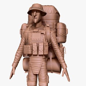 Slim and Tall Zbrush Soldier model