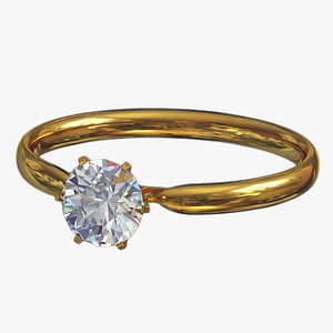 Gold ring with diamond